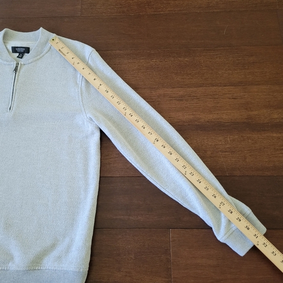 Nordstrom Men's Shop 1/4 Zip Knit Cotton Blend Pullover Sweater Size M Lt Gray - Picture 8 of 8